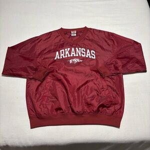 Vintage Red Oak Arkansas Razorbacks Windbreaker Pullover | Red | Size Large